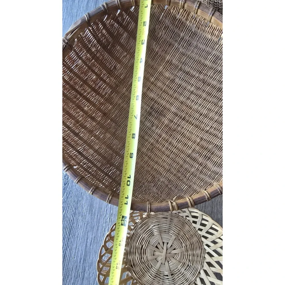 Lot Of 5 Wicker Rattan Basket Decor Boho Vintage Decor Wall / Storage - Picture 9 of 13
